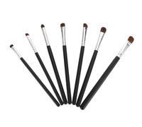 Mobestech Lot de 7 Pinceaux de Maquillage Yeux Manche Noir Virole Argentée Poils de Martre Kit Complet pour Fard à Paupières et Eyeliner Portable pour Maquillage Quotidien