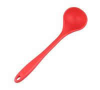 Mobestech Louche en Silicone Rouge Cuisine Ménagère Design Pratique à Trous Suspendre, Ustensile Cuisine en Silicone Facile à Ranger, pour Buffets et Usage Domestique
