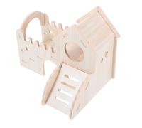 Mobestech Maison Bois pour Hamster avec Marches Et Toboggan Habitat pour Petits Animaux Cage pour Souris Naines