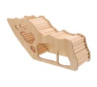 Mobestech Maison Bois pour Hamster Multifonction Cachette et Tunnel Ludique pour Rongeurs Habitat Naturel pour Repos et Jeu Accessoire Bois à Ronger pour Cage de Hamster et Rats