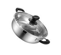 Mobestech Marmite Hot Pot Inox Double Compartiment avec Poignées Casserole Induction et Gaz Divisé pour Deux Saveurs Conduction Rapide et Nettoyage Facile