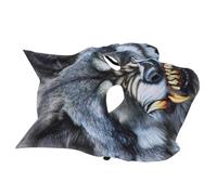 Mobestech Masque de Loup Demi-visage Halloween Léger EVA Accessoire Cosplay Effrayant pour Fête Costumée et Carnaval