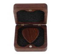 Mobestech Médiators en Bois de Noyer Bords Arrondis - Lot de Médiators Fins pour Guitare Acoustique Électrique et Banjo - Coffret en Bois Mini Portable - Accessoires Polyvalents pour Basse