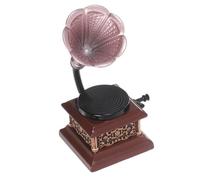 Mobestech Miniature Record Player Figurine Métal Décoration Vintage pour Maison de Poupée et Mobilier Rétro Ornement Compact pour Collectionneurs et Décor Maison Poupée