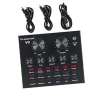 Mobestech Mixeur Audio Professionnel Carte Son en Direct pour Streaming et Podcast, Ensemble Complet Effets Sonores, Puce Bruit, Volume Réglable, Usage Studio et Live, Couleur Noire