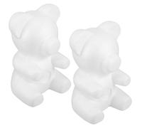 Mobestech Moule à Ours en Mousse Blanc 20 CM Assis Lot de 2 Pièces Modèle Bricolage DIY pour Décoration Artisanale Présent Créatif pour Saint-Valentin et Loisirs Créatifs