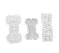 Mobestech Moule Silicone Os de Chien DIY pour Pendentifs et Étiquettes Moule Non Adhérent Facile à Nettoyer pour Résine Époxy et Pâte à Modeler Set