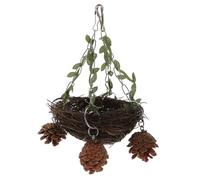 Mobestech Nid Suspendu Rotin Naturel pour Perroquet Lit de Reproduction et Équilibre pour Perruches et Calopsittes