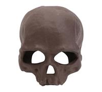 Mobestech Ornement D'aquarium en Poterie Marron de Crâne Grotte Cachée, Cachette pour Poissons et Crevettes, Décoration Solide pour Aquarium d'eau Douce, Refuge Esthétique et Fonctionnel