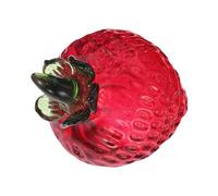 Mobestech Ornement de Fraise Cristal Figurine Décorative Verre pour Bureau ou Table de Nuit Décoration de Fruits Artificiels pour Printemps et Offrir Aux Garçon Fille