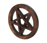 Mobestech Ornement Pentagramme Massif Décor Païen et Métaphysique pour Accessoire Rituel Polyvalent et Élégant Décoration Murale et Plateau Bijoux Marron