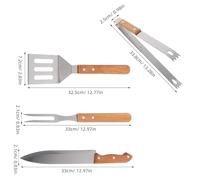 Mobestech Outils De Barbecue Acier Inoxydable avec Fourchette Spatule Pince Et Coupe-Barbecue Inclus Housse De Transport Pratique pour Extérieur