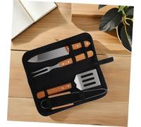 Mobestech Outils pour Barbecue Acier Inoxydable Ustensiles De Barbecue Complet avec De Rangement Coupe-Viande Fourchette Spatule Pince pour Camping Et Pique-