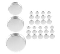 Mobestech Palettes de Maquillage 30 Godets Ronds 15-20-26 Mm Boîtes Vides en Aluminium pour Fards à Paupières, Blushs et Illuminateurs Voyage Femm E Usage Professionnel