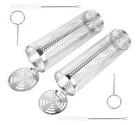 Mobestech Panier à Griller Rond en Acier Inoxydable Solide Contrôle de Température et Ventilation Réglable pour Barbecue Extérieur et Pique-niques