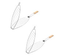 Mobestech Panier À Poisson Pliable pour Grillades 2 Pièces pour Grillades en Extérieur