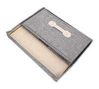 Mobestech Panier de Rangement Pliable Coton et Lin avec Poignée Grand Compartiment pour Vêtements et Divers Boîte de Rangement Maison Pratique et Gris