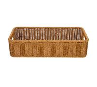 Mobestech Panier de Rangement pour Couverts en Plastique Style Rotin Imitation, Grand Capacité Design Drainant, Cuisine et Table