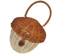 Mobestech Panier Rustique en Rotin pour Garçon et Filles Poignée, Petit Panier de Rangement Tissé la Main, Accessoire de Photographie pour Pique-niques ou Salon