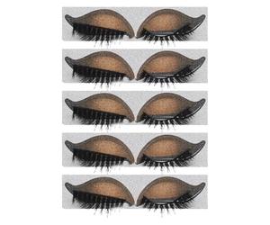 Mobestech Patchs pour Cils Fard à Paupières 5 Paires Autocollants Maquillage Yeux Faciles à Appliquer en PVC Kit Maquillage Express pour Fêtes et Halloween