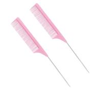 Mobestech Peigne à Queue de Rat en Fibre Synthétique Lot de 2 Pièces Manche Confortable Protège les Cheveux Anti-nœuds pour Salon de Coiffure