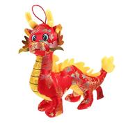 Mobestech Peluche Dragon Rouge Année Dragon Mascotte Chinoise an Décoration