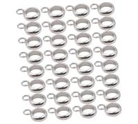 Mobestech Perles à Anneau en Acier Inoxydable 100 Pcs pour Fabrication de Bijoux Diy, Connecteurs Pendants, Argentées, Taille 4x6x2 Mm, Loisirs Créatifs, Présents Artisanaux