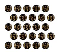 Mobestech Perles Bouddhistes Acryliques 8Mm Noires 300 Pcs Breloques Om Padme Hum pour Création Bijoux Accessoires DIY Bracelet Décoration Artisanale Spirituelle