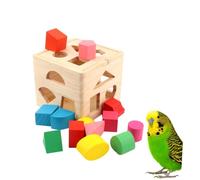 Mobestech Perroquet Bois à Lancer Jeu Educatif pour Perroquets Blocs Bois Naturel pour Perruches et Oiseaux Activité Ludique et Développement des Compétences