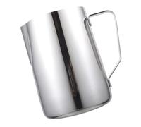 Mobestech Pichet Mousseur Acier Inoxydable Carafe Inox avec Bec Verseur Pot à Lait pour Cappuccino et Latte Ustensile de Professionnel Finition Argentée