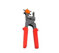 Mobestech Pince Perforatrice Manuelle 6 Trous en Acier au Carbone Antirouille Poignée Antidérapante, Outil de Perforation pour Ceinture Cuir, Toile, Papier, Kit de Poinçonnage Rotatif pour