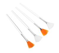 Mobestech Pinceaux Éventail pour Masque Facial Exfoliant Visage Lot de 4 en Nylon Doux Adaptés aux Soins Visage à Domicile Professionnels