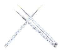 Mobestech Pinceaux pour Nail Art Lot de 3 Set de Set de Stylo de Précision 11/15/20 Mm Manche Marbré Brosse à Ongles Nylon pour Dessin et Décoration Professionnelle et Personnelle