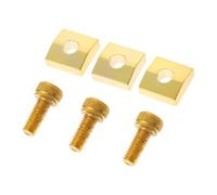 Mobestech Plaques de Fixation pour Guitare Électrique Dorées Vis Incluses Blocage des Cordes pour Chevalet Trémolo Double Verrou, Attaches Métalliques Résistantes, Accessoires