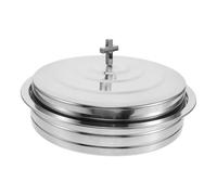 Mobestech Plateau de Communion Acier Inoxydable 304 Grand Format Assiettes à Pain Empilables pour Fournitures D’église Usage Religieux et Célébrations Lot D’assiettes de Communion