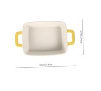 Mobestech Plateau de Cuisson Céramique Multi Usage pour Four Micro Ondes Cuisson de Riz Desserts et Plats Variés Surface Lisse Facile à Nettoyer Jaune