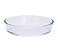 Mobestech Plateau de Cuisson Verre Borosilicate Résistant Chaleur Plat Four Ovale pour Pizza et Gratins Anti-rayures et Facile à Nettoyer