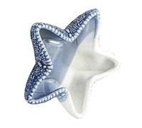 Mobestech Plateau de Rangement en Céramique Bleu D'étoile de Mer, Multi-Usage pour Petits Objets et Cosmétiques, Présent de Pendaison de Crémaillère ou Décoration D'hôtel