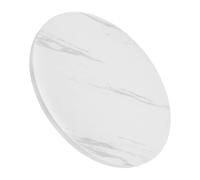 Mobestech Plateau de Table Rond 40 Cm Blanc Marbre 1,6 Cm Résistant la Chaleur Rayures, Décoratif pour Table Basse, Balcon ou Bureau, Léger et Facile d'entretien, Petit Plateau