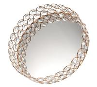 Mobestech Plateau Miroir Décoratif en Verre Doré 20X5 CM Style Européen Plateau à Cosmétiques Multifonction pour Rangement Bijoux et Assiette à Fruits Décoration d'Intérieur Élégante