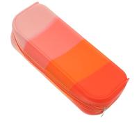 Mobestech Pochette à Crayons en Silicone Orange Grosse Capacité, Design Créatif et Souple, Trousse Pratique pour Garçon et Filles, Présent pour L'école Amis