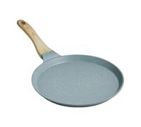 Mobestech Poêle à Pancake Antiadhésive en Alliage D'aluminium Poignée en Bois, Chauffage Uniforme, Petite Poêle Multifonction pour Usage Familial et Cuisson Facile