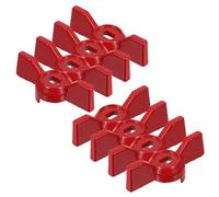 Mobestech Poignées de Vanne à Bille Rouge avec Trou 8x6mm Lot de 8 en Alliage D'aluminium Levier pour Robinet Extérieur, Installation Facile pour Plomberie Domestique