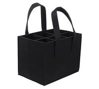 Mobestech Porte-Bouteilles en Feutre Noir 6 Bouteilles 24x16x16 Cm Séparateurs Amovibles, Rangement de Vin Réutilisable pour Fête et Transport Pratique