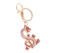 Mobestech Porte-clés Dragon Chinois Métal Couleur Vive Année Du Dragon Cadeau Chanceux pour Femmes et Amis