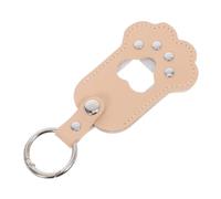 Mobestech Porte-clés Souvenir pour Poils Animaux Cuir PU Porte-clés Forme Patte pour Chien et Chat Pochette Commémorative pour Stockage de Poils et Photos Accessoire et Élégant