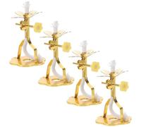 Mobestech Porte-Mèche en Alliage Réglable pour Lampe à Huile Lot de 4 Supports Ronds 4 X 55 CM Base Stable pour Mèches de Lanternes Domestiques pour Éclairage de Contemplation et Lieux