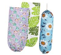 Mobestech Porte-Paquet Suspendu en Coton Polyester Organisateur Cuisine 3 Pièces Distributeur de Paquet à Cordon et Lavable Rangement des Déchets Ménagers