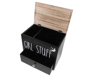 Mobestech Porte-tampons en Matériau Naturel avec Couvercle - Organisateur Compact pour Salle de Bain - Boîte de Rangement pour Serviettes Hygiéniques et Protections Périodiques, Étanche