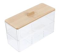 Mobestech Pot à Cotons-tiges Acrylique avec Couvercle Étui De Rangement pour Cotons-tiges Et Cure-Dents Boîte Transparente